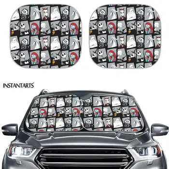 

The Nightmare Before Christmas Pattern Car Accessories Sunshade Front Window Windscreen Car-cover 2Pcs Sunshade Visor Windshield