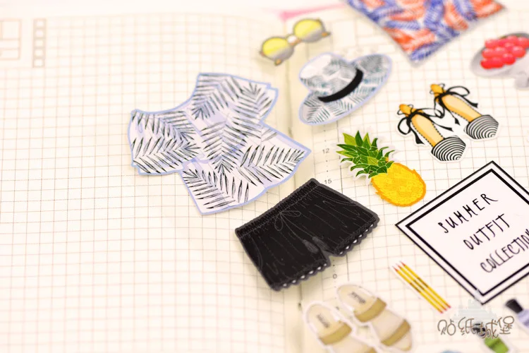 24 шт./партия, летняя коллекция, Sandy Beach Bullet Journal, декоративные канцелярские наклейки, скрапбукинг, сделай сам, дневник, альбом, этикетка