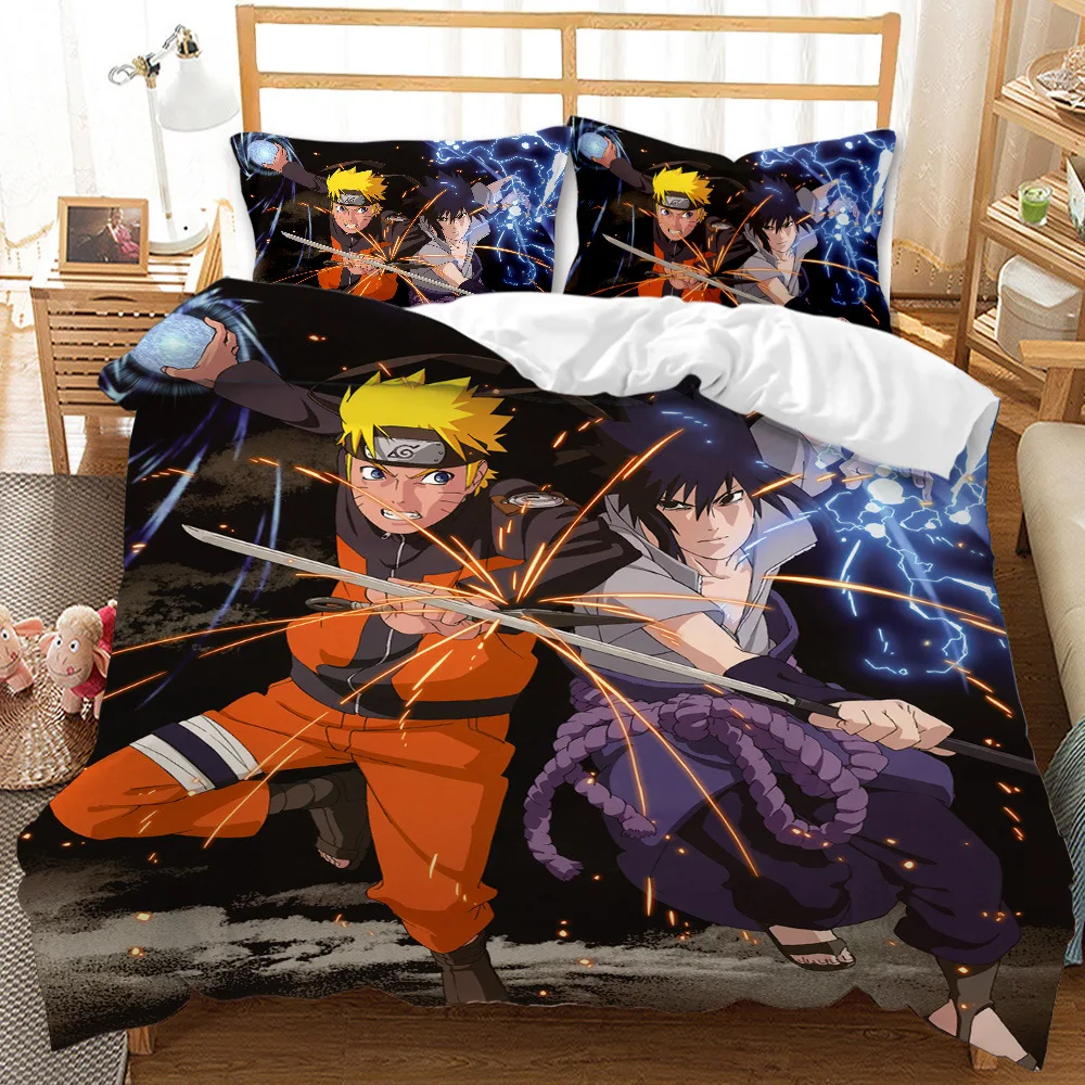 2021 Anime Beddengoed Set Kinderen 3D Gedrukt Dekbedovertrek Met Kussensloop Twin Volledige Queen King Size (No Sheets) | Дом и сад