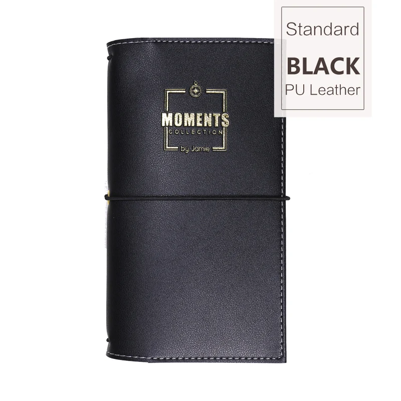 BLACK MyPretties Moments PU записная книжка для путешественников, стандартная винтажная записная книжка для путешествий, записная книжка s, планировщики, заправки, бумажные винтажные канцелярские принадлежности - Цвет: BLACK