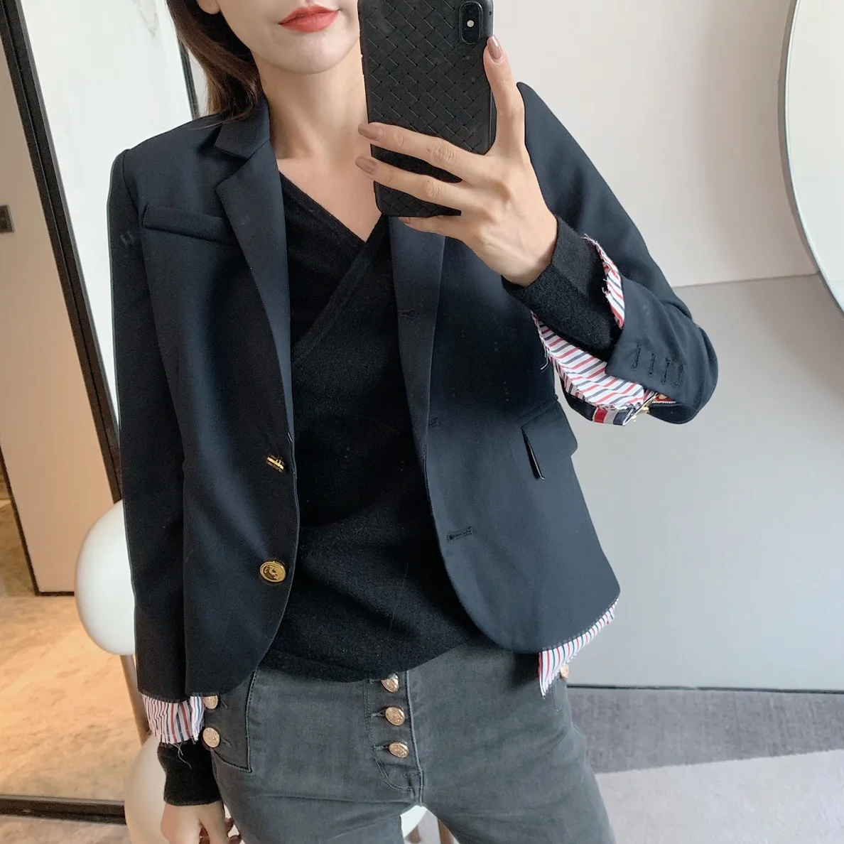 

Maki Studio College Style T * Three-piece Set Trousers Shorts Optional WOMEN'S Suit Small Suit Coat/Suit Pants