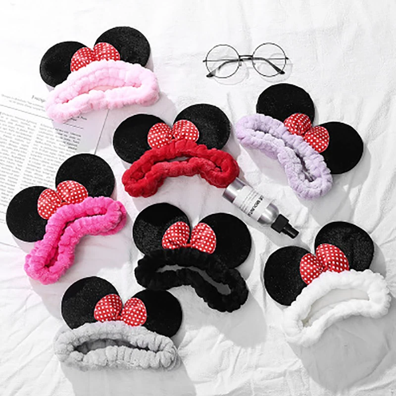 Bandeau Cheveux Minnie Mouse Doux pour Soin Visage & Maquillage