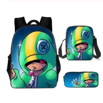 

Stars Leon Game School Bag for Teenager Boys Girl Kids Personized Schoolbag 3pcs sets Supplier Children Hot Game Backpack