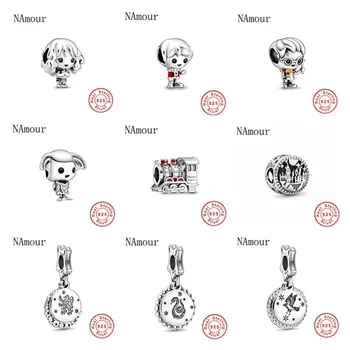 

2020 New harry style train school dobby Slytherin diy beads fit Original Pandora charms silver 925 Women's Bracelet DIY Jewelry