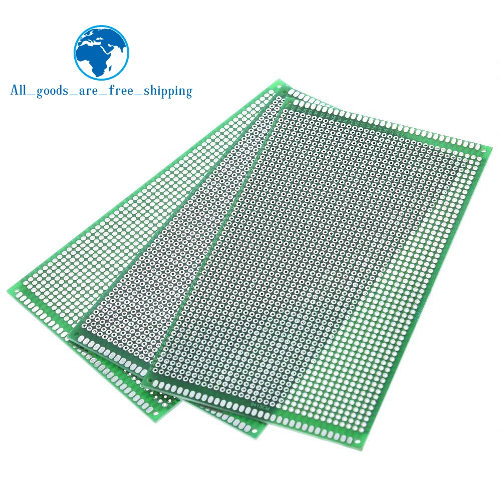 

TZT 5PCS 9x15 cm PROTOTYPE PCB 2 layer 9*15CM panel Universal Board double side 2.54MM Green