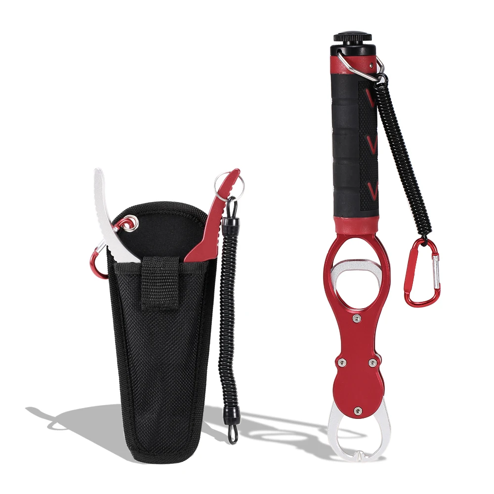 

Portable Fishing Gripper Hook Remover Set Fishing Lip Plier Aluminum Gripper with Weighting Graduations Fishing Tools Tackle