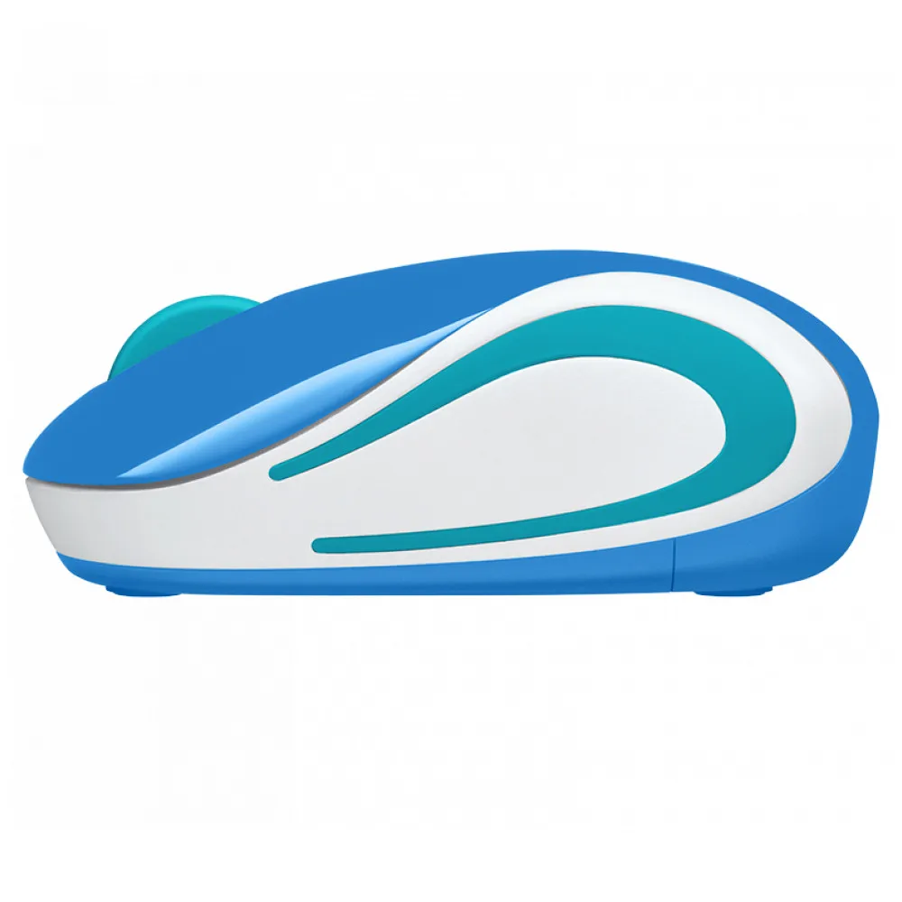 Мышь беспроводная Logitech M187 Mini Mouse, Blue(синяя, оптическая, 1000dpi, 2.4 GHz/USB-ресивер, сверхпортативная