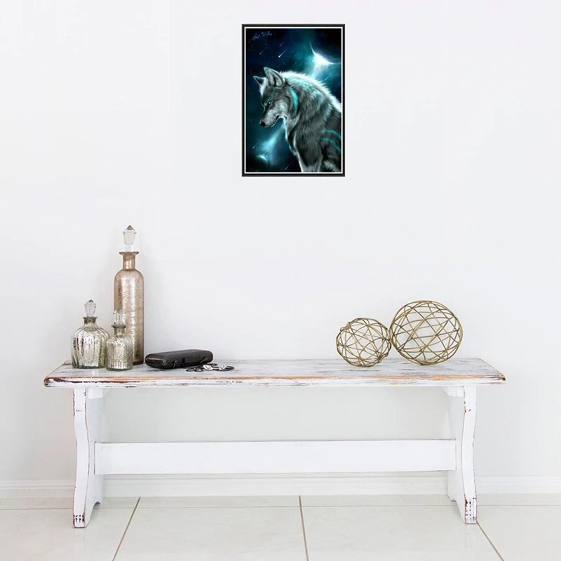DIY 5D Алмазный вышитый Ночной Волк картина Стразы Вышивка крестом домашний декор