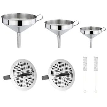 

1 Set Kitchen Funnel Suit Accessories Small Mouth Hopper Filter Stainless Funnel