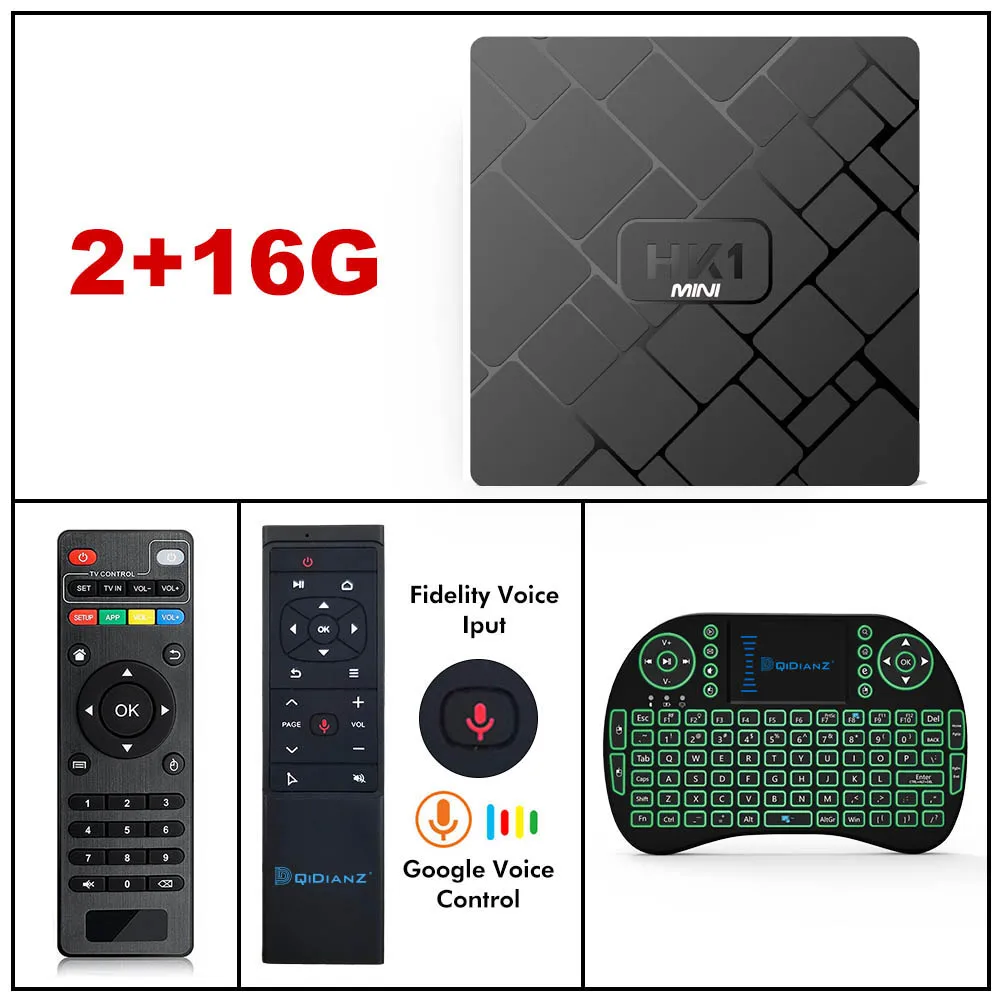 with i8 MT12 DQiDianZ Android 9,0 HK1mini Android 8,1 Smart tv BOX RK3229 четырехъядерный 2G+ 16G телеприставка беспроводной wifi 2,4G медиаплеер - Цвет: with i8 MT12