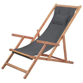 

Folding Beach Chair Fabric and Wooden Frame Sling Chair Portable Patio Beach Folding Adjustable Chair Outdoor Chaise Lounger