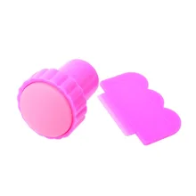 2 pçs/set Cabeça de Impressão Nail Art Stamping Stamper Raspador Selo Fissão Polonês Decoração de Unhas Ferramenta Da Arte Do Prego Carimbar Raspador(China)