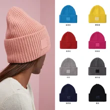 Осенняя и зимняя вязаная шерстяная шапка, шерстяная шапка, плотная теплая шапка для женщин