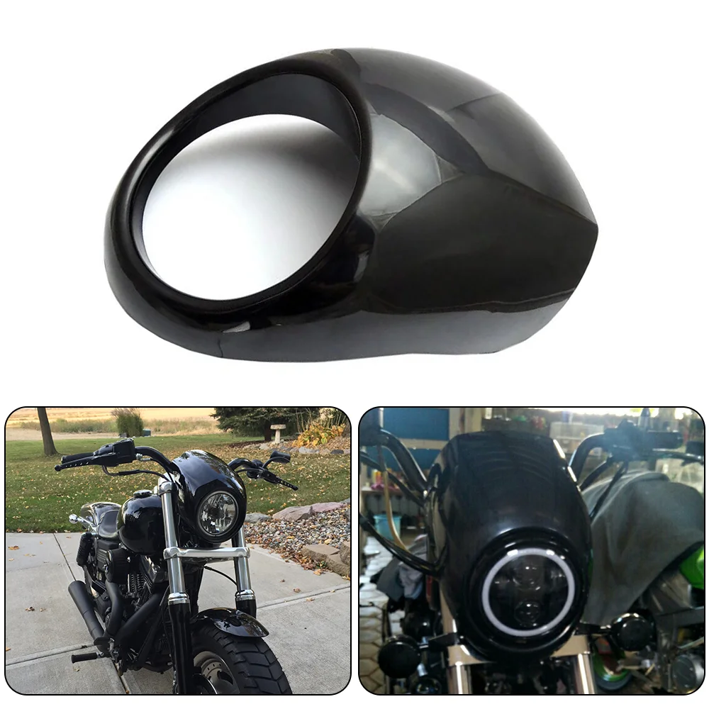 KaTur Motorrad-Scheinwerferverkleidung für Frontscheinwerfer, mit  Gabelhalterung für Harley-Davidson Sportster, Café Racer, Drag Bike, Dyna  FX/XL ab 1973 : : Auto & Motorrad