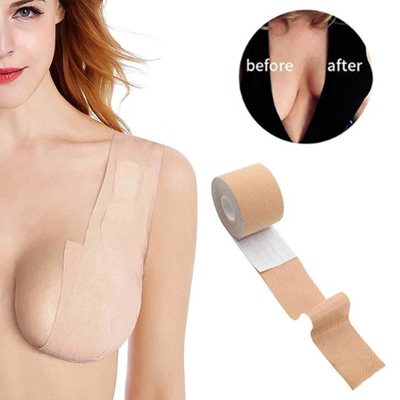 riutilizzabile adesivo invisibile senza spalline reggiseno in silicone per sollevamento del seno nastro per sollevamento del capezzolo da donna iChunhua