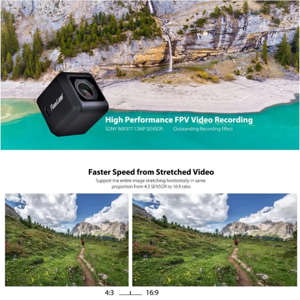 RunCam 5 12MP 4K Cam HD Запись 145 градусов NTSC/PAL 16:9/4:3 переключаемая экшн-камера FPV для радиоуправляемого гоночного дрона