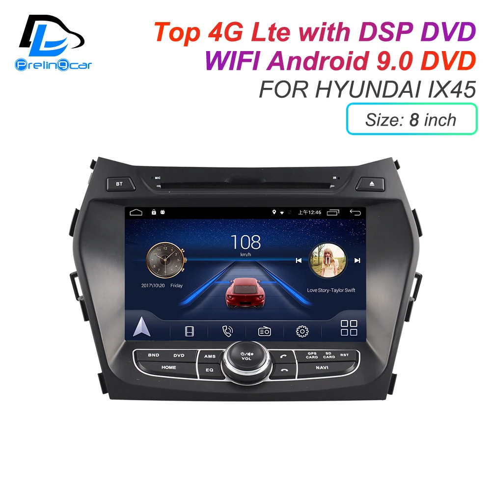 Ips экран DSP звук Android 9,0 2 DIN 4G Lte радио для hyundai IX35 IX45 gps dvd-плеер стерео навигация