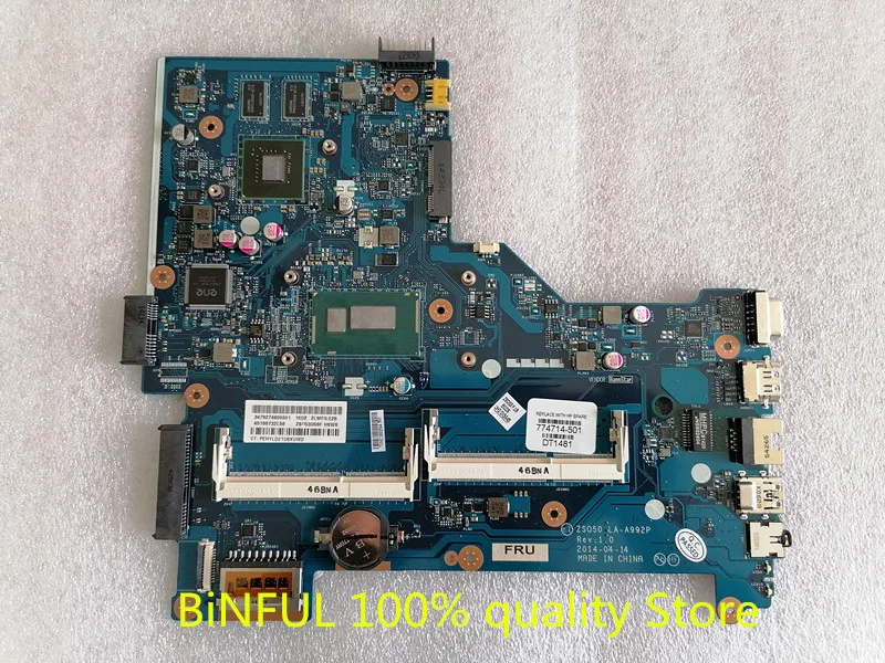 Новинка материнская плата для ноутбука HP 15 R 250 G3 ZS050 LA A992P 774714 501 601 001 W/ I3 4005U CPU 820M