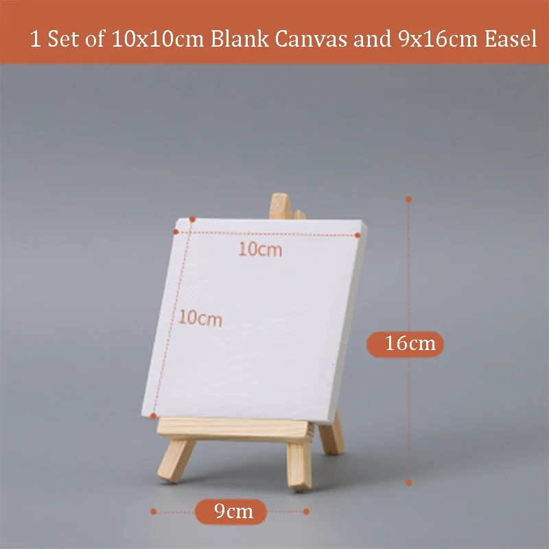 10x10cm blank canvas 8x15cm easel cotton canvas watercolor oil painting board artist watercolor art supplies 1 set