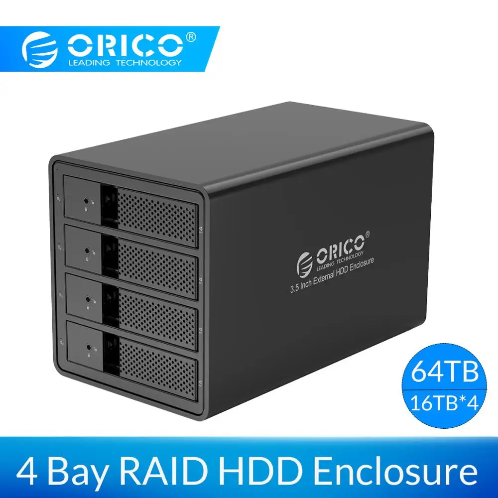 ORICO 5 bay алюминий USB 3,0 на SATA 3,5 дюймов жесткий диск вспомогательное устройство 40 ТБ Док станция чехол HDD ЕС plug