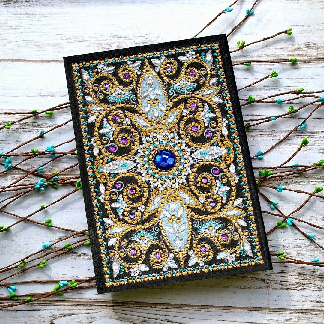 AZQSD Diamond Painting Mosaic Notebook Special Shaped Flower Mandala Patterns A5 Diary Book Embroidery Gift DIY 