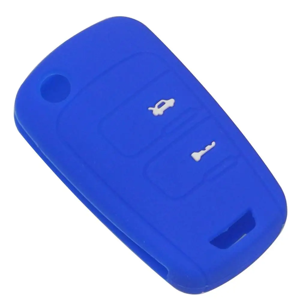 Dark Blue Jingyuqin для Chevrolet Epica sail Buick Excelle 2 кнопки резиновый флип Футляр для дистанционного ключа протектор держатель 10 шт. силиконовый чехол - Название цвета: Dark Blue