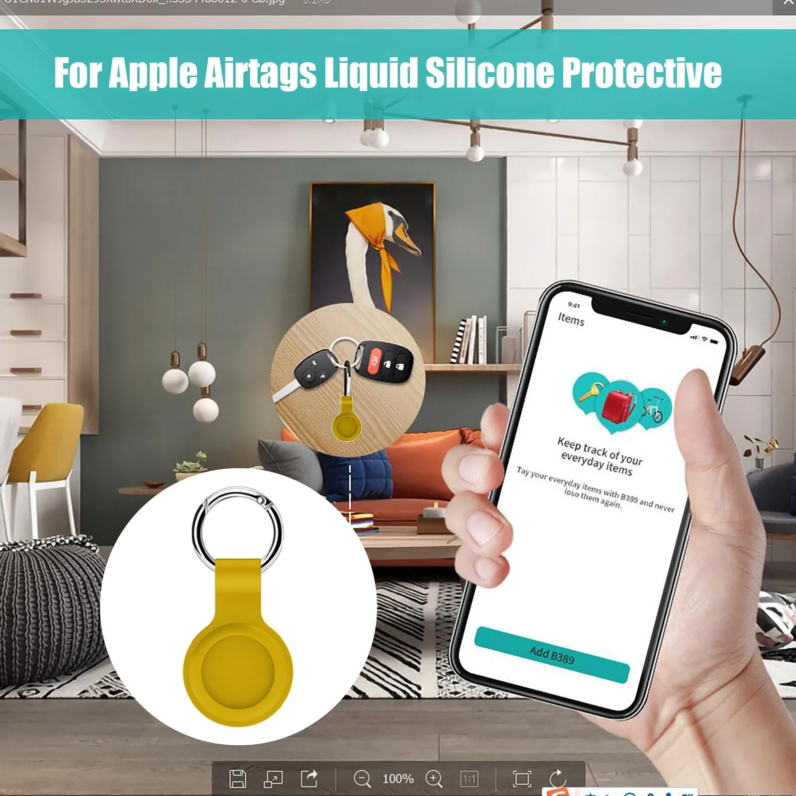 Original Liquid Silicone airtag case For Apple Airtag Portable keychain Bumper Case for apple airtags tracking device protective Cases