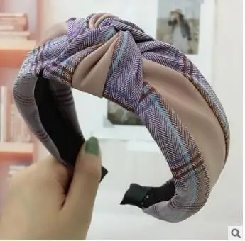 36 шт./лот DIY Простые сетки ткани решетки сращивания ПУ повязки на голову противоскользящие повязки с узелком Инструменты для укладки волос аксессуар HA1484 - Цвет: 5