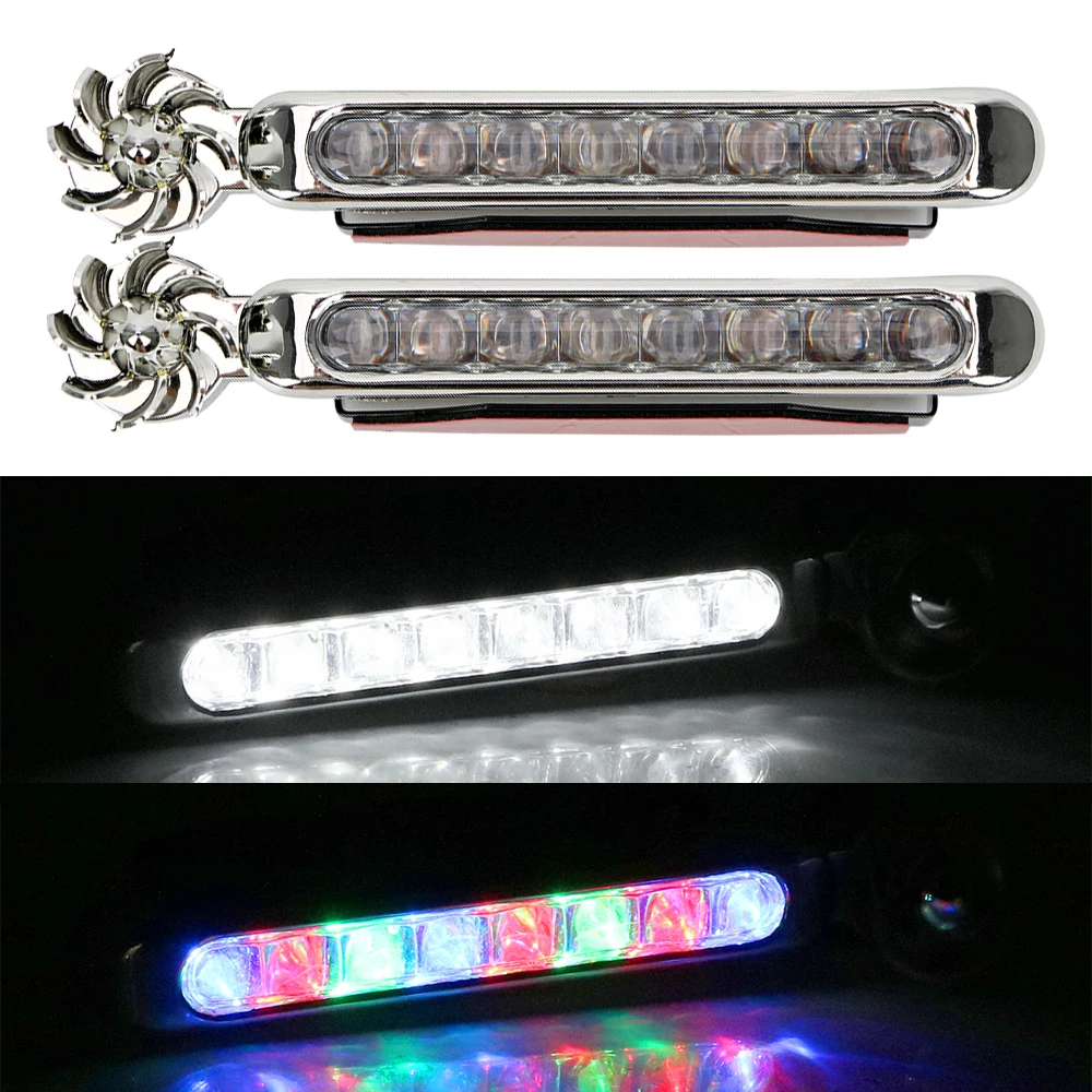 1 Pair Car Daytime Running Lights No Need External Power Supply LED Wind Powered Vehicle Lights with Rotation Fan Car Lamp 1 Pair Car Daytime Running Lights No Need External Power Supply LED Wind Powered Vehicle Lights with Rotation Fan Car Lamp
