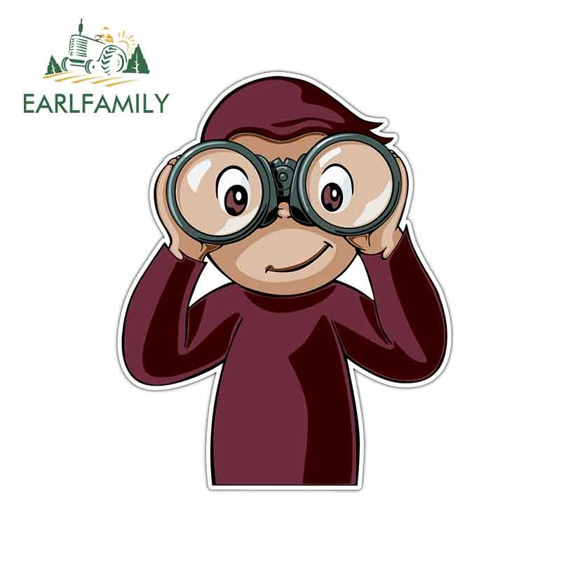 Earlfamily 13 センチメートル 10 5 センチメートルおさるのジョージ子供漫画アニメ車のステッカー日焼けビニール Jdm 防水風防バンパー Aliexpress Automobiles Motorcycles