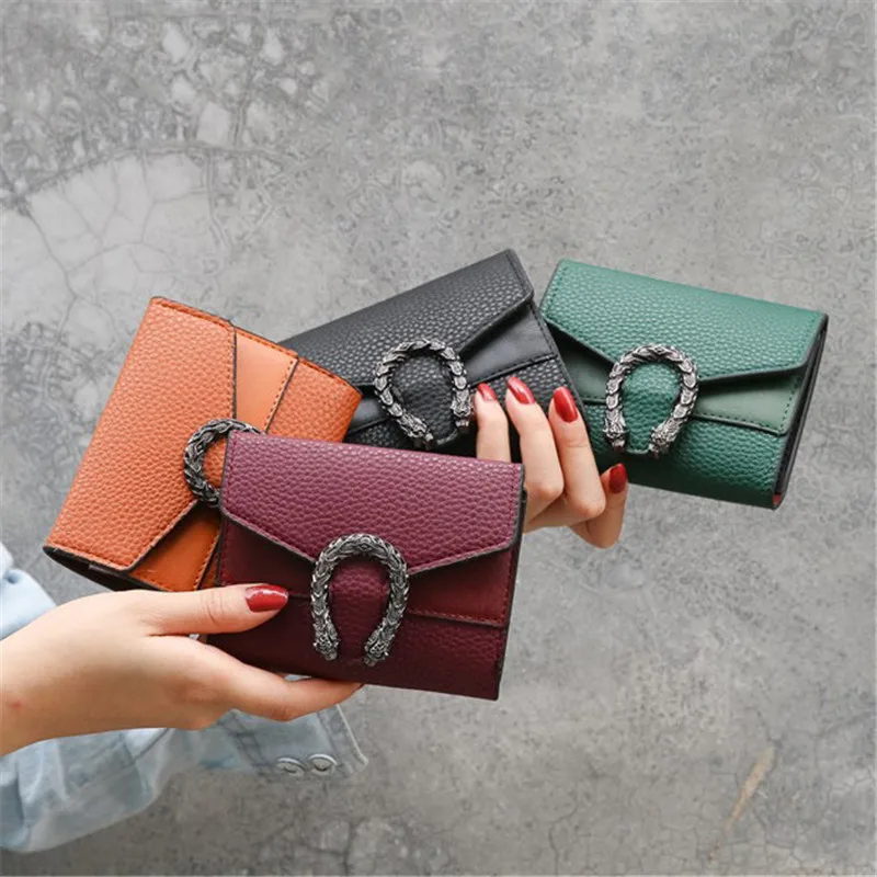 

Mini Retro Wallet Women Purse Female Dragon Short Wallets Korean Purses Female Small Wallet for Female Coin Purse Card Holder