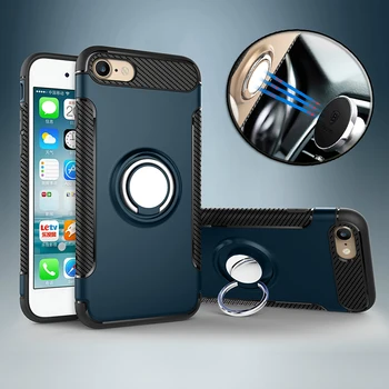 

100pcs Magnet Car Ring Holder Stand Shockproof Magnetic Case For OPPO Reno 10 F9 Pro A7X R17 A5 Find X Hybrid PC+TPU Armor Case