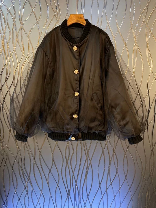 Осень и зима Новое Женское Плиссированное вязаное декольте с сеткой с длинным рукавом свободное короткое пальто 1106