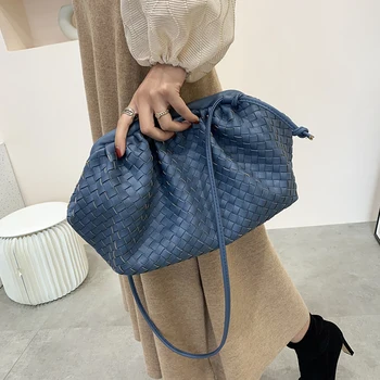 

Weaving Leather Hobos Bags Luxury Brand Handbags Women Shoulder Crossbody Messenger Bag Fashion Female Louis Clutch BV Cloud Bag