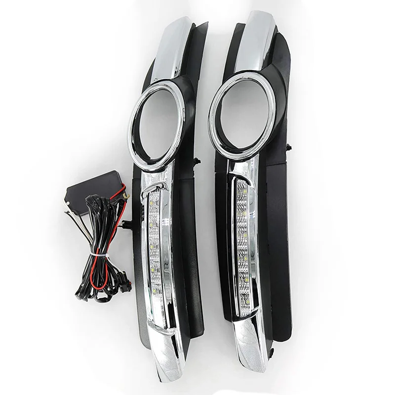 

2Pcs for AUDI A6 C6 2005 2006 2007 2008 LED DRL Daytime Running Lights 12V ABS Fog Lamp Hole monochrome