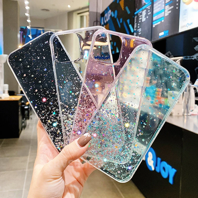 Glitter Silver Foil Silicone Phone Case For Samsung Galaxy Series_voghion.com