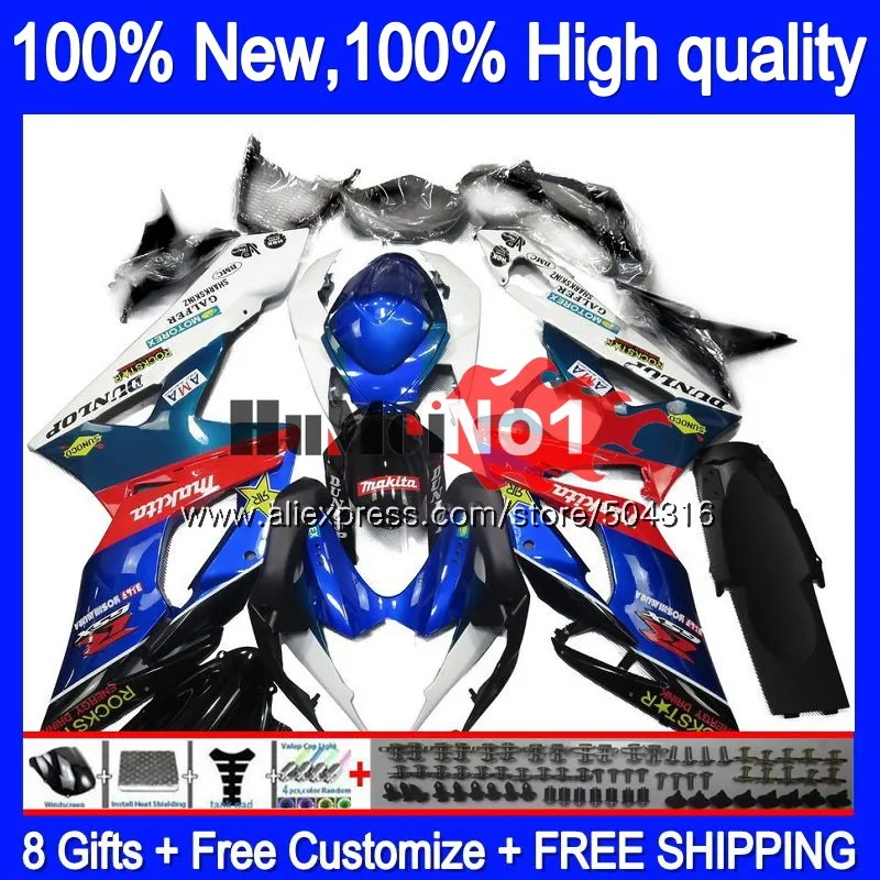 Комбинезоны для SUZUKI GSX R1000 GSXR-1000 2005 2006 21MC. 118 цвет: черный, синий GSX-R1000 GSXR 1000 1000CC 05 K5 GSXR1000 05 06 обтекатель