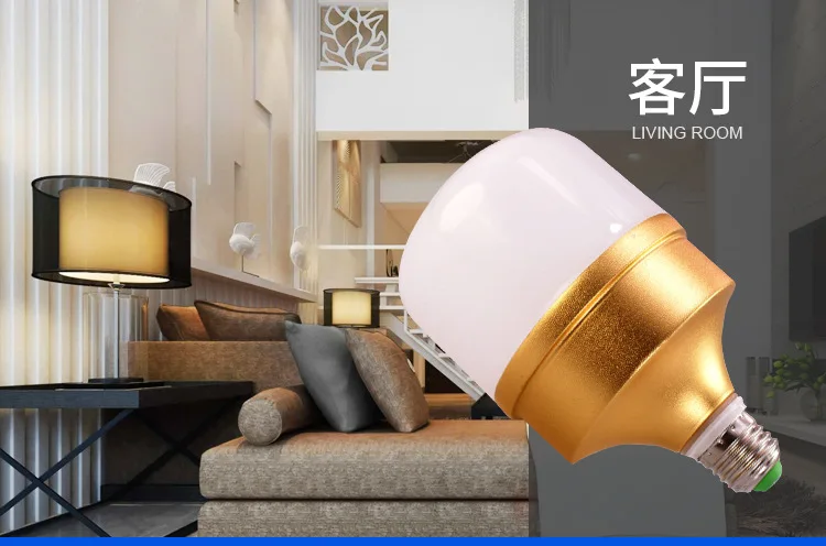 Flat Head Birdcage Waterproof High-Power LED Bulb Lamp LED Energy-saving Bulb E27 Luxury Gold Color Gold Handsome Bulb