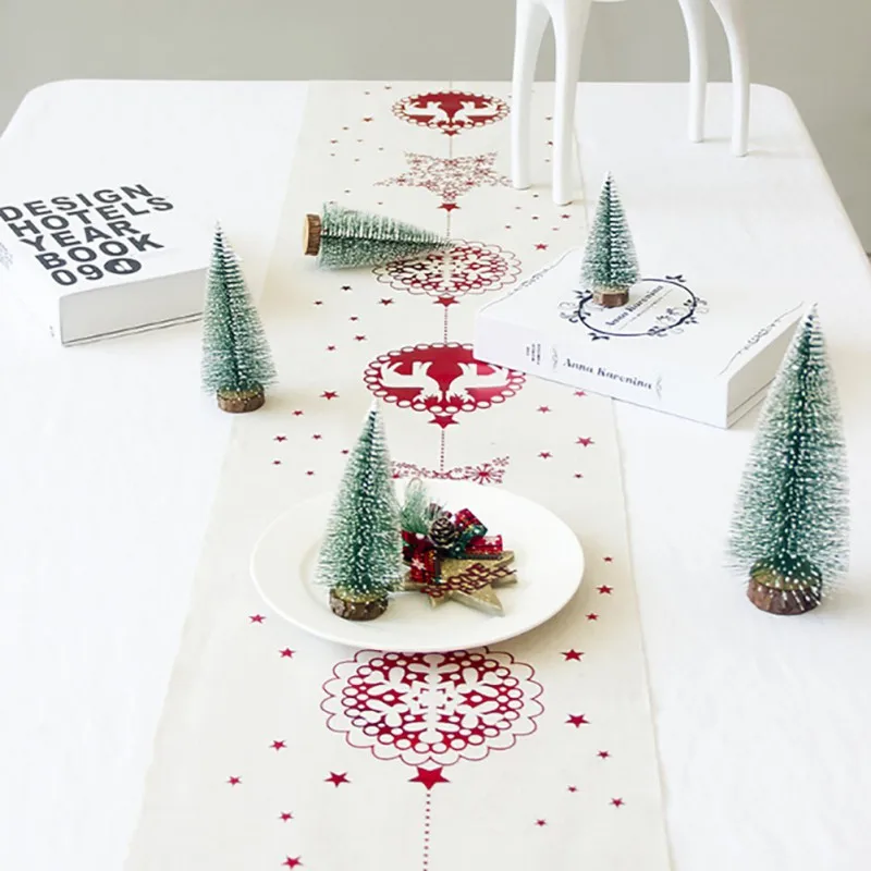 Рождественские скатерти с изображением оленя, вечерние украшения для стола для дома, вечерние скатерти