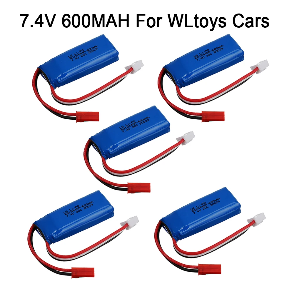 1-10 шт. 7 4 в 600 мАч литий-полимерный аккумулятор для WLtoys K969 K979 K989 K999 P929 P939 Запчасти