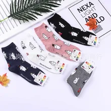 Милые женские хлопковые носки с рисунком бегемота, теплые дышащие уличные модные повседневные забавные зимние носки Kawaii Art Happy