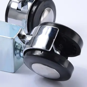 

4Pcs 2 Inch Crib Casters Cabinet Clamp with Brake Wheels Nylon Furniture Hardwar E7CD