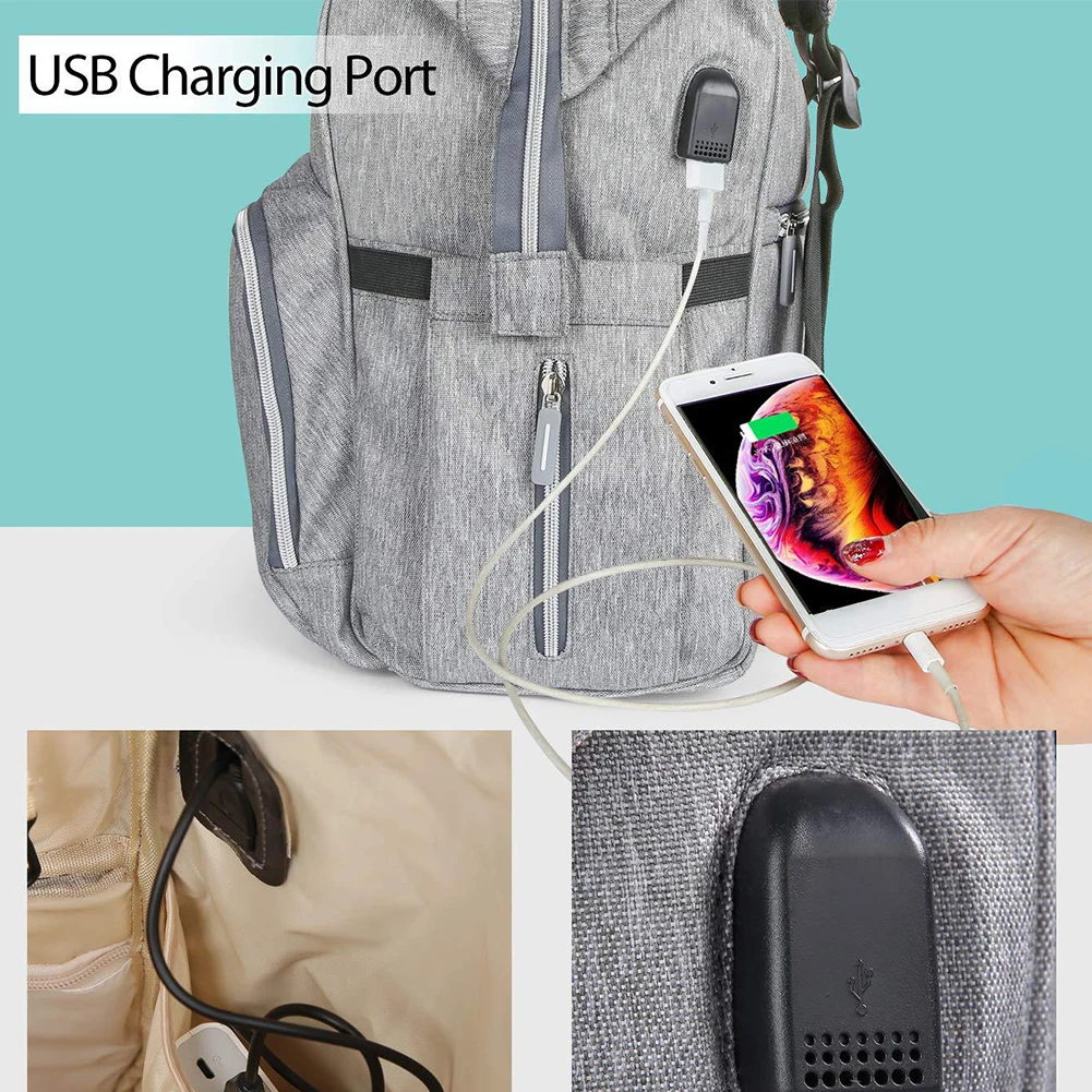 Multi Pocket Portable Zipper Fashion Diaper Bag Nappy Mummy Large Capacity Waterproof Baby Care Solid Nursing Lightweight