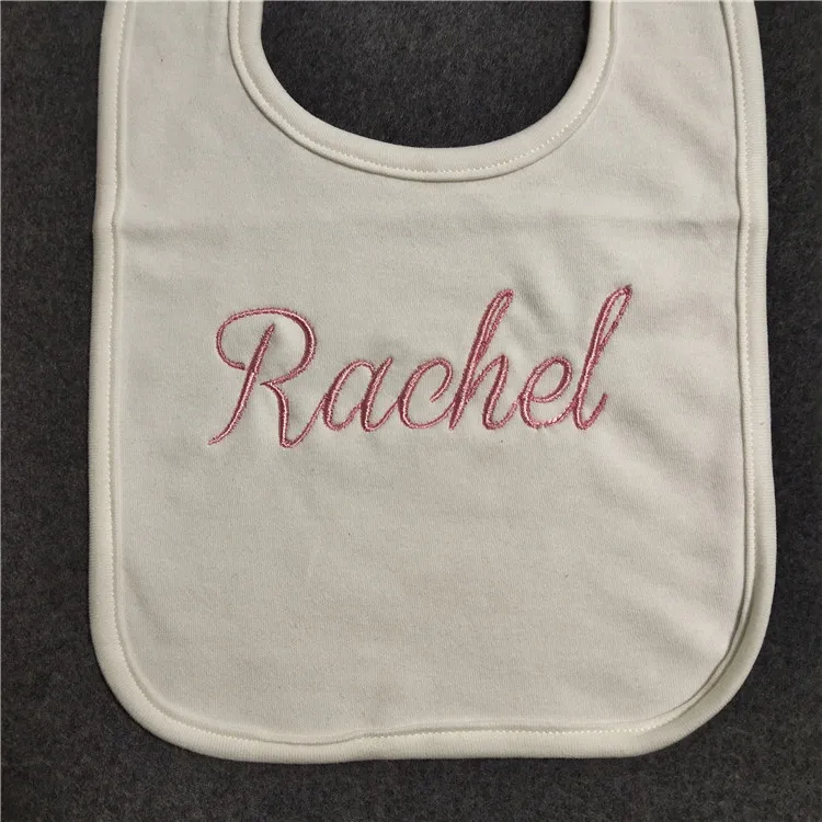Именной индивидуальный детский нагрудник хлопок белый однотонный слюнявчик для новорожденных Забавный подарок на день рождения для ребенка Подарок на годовщину