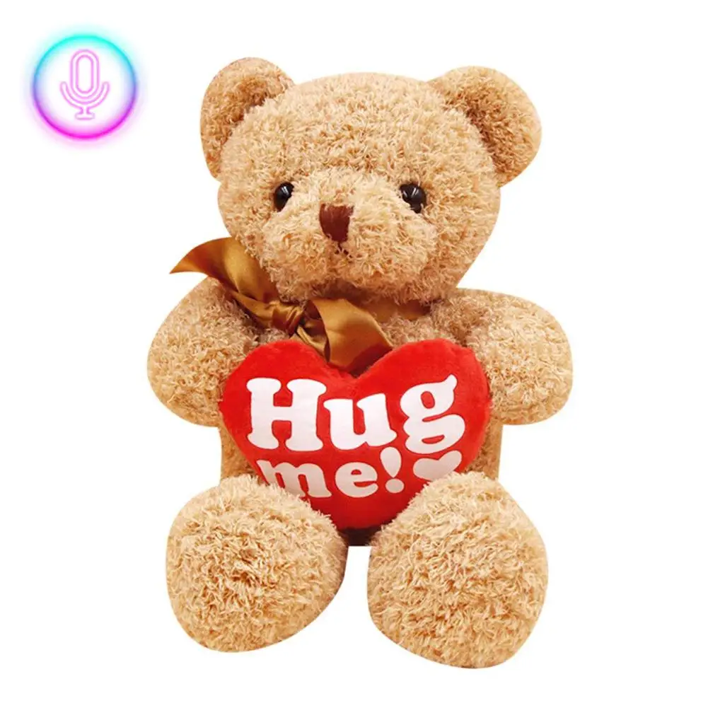 Urso de Pelúcia Gravado e Falando Brinquedo de Pelúcia Presente do Bebê e Namorado Novo Grande Bonito Personalizado Namorada 38cm 12 Cheap Pelúcia da vida real