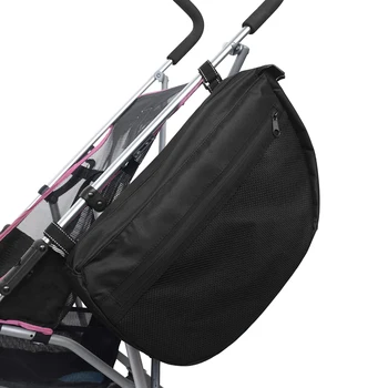 

Buggy Pram Organizer Bag, Universal Baby Stroller Organizer Bag with Insulated Storage Bottle Holder Bags