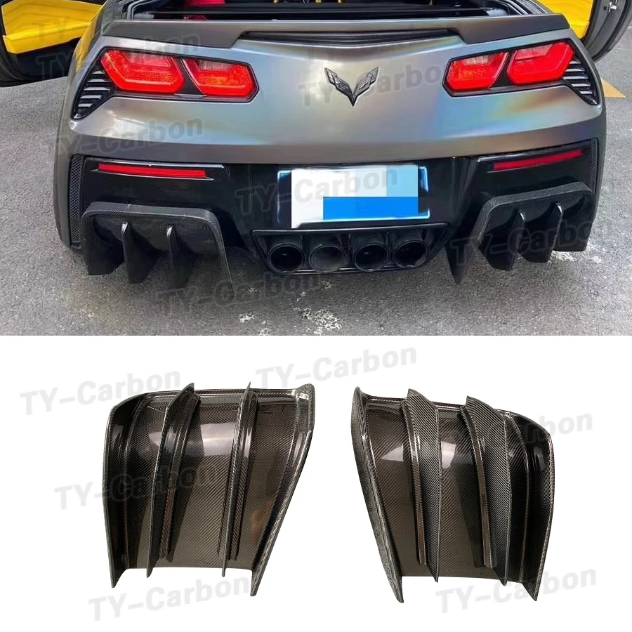 

Carbon Fiber/FRP Rear Diffuser KT Style Fit For Corvette C7 Z06 Rear Bumper Lip Splitter Spoiler 2014-2018 Car Accessories