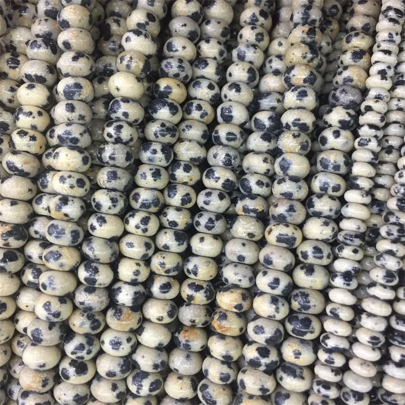 

Genuine Gemstone 2*4/4*6/5*8mm Natural Dalmatian Jasper Rondelle Abacus Jewelry Beads Natural Stone for Jewelry DIY