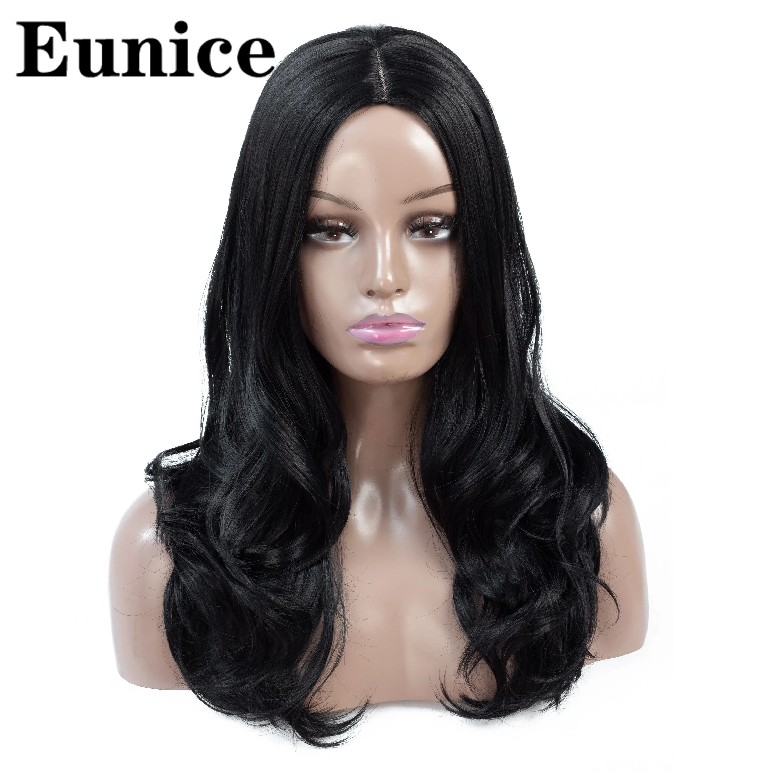 Длинные волосы волнистые парики высокой плотности температура Синтетические парики натуральный черный Омбре серый/Блонд/коричневый косплей волос для женщин Eunice