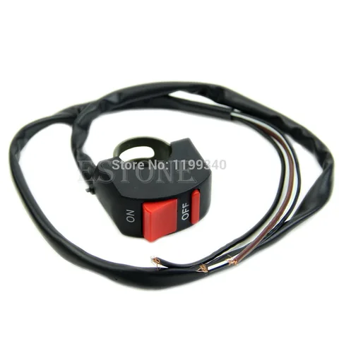 New Universal Motorcycle Handlebar ON-OFF Skill Switch Button Bullet Connector